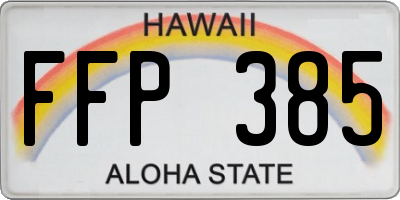 HI license plate FFP385