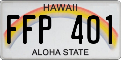 HI license plate FFP401