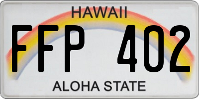 HI license plate FFP402