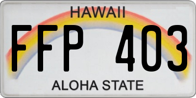 HI license plate FFP403