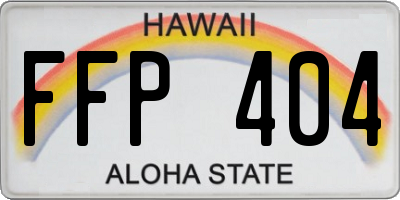 HI license plate FFP404