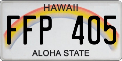 HI license plate FFP405