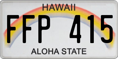 HI license plate FFP415