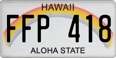 HI license plate FFP418