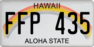 HI license plate FFP435