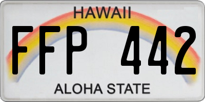 HI license plate FFP442