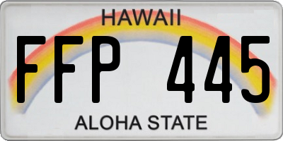 HI license plate FFP445