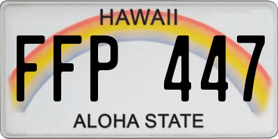 HI license plate FFP447