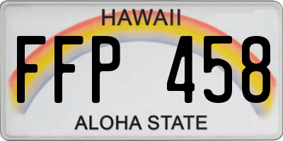 HI license plate FFP458