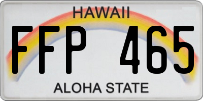 HI license plate FFP465
