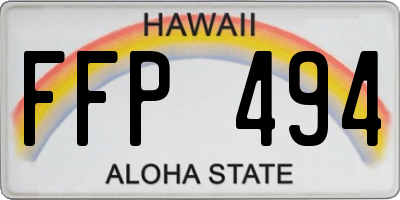 HI license plate FFP494