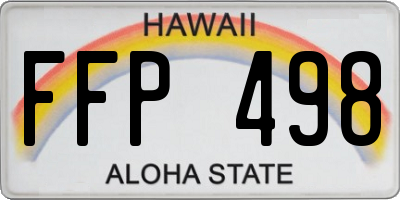 HI license plate FFP498