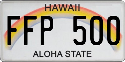 HI license plate FFP500