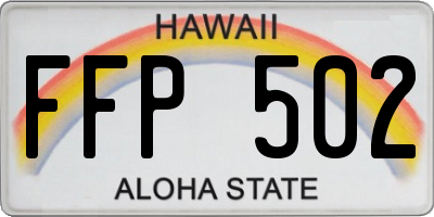 HI license plate FFP502