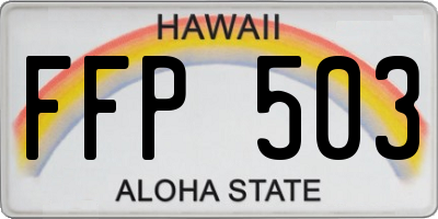 HI license plate FFP503