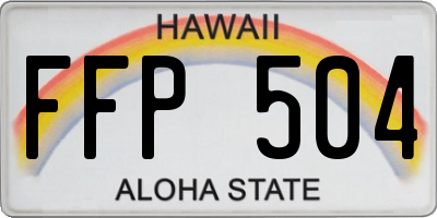 HI license plate FFP504
