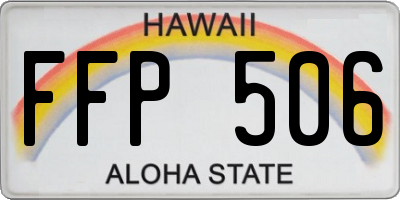 HI license plate FFP506
