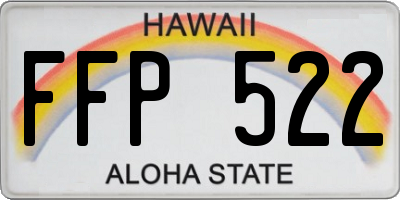 HI license plate FFP522