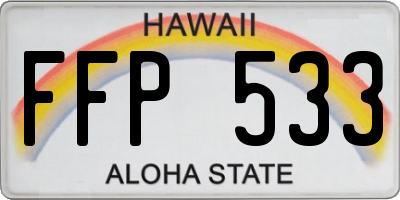 HI license plate FFP533