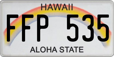 HI license plate FFP535