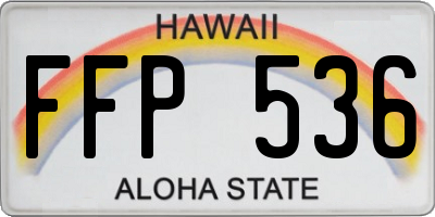 HI license plate FFP536
