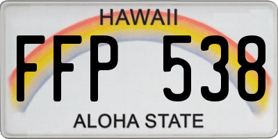 HI license plate FFP538