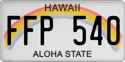 HI license plate FFP540