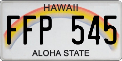 HI license plate FFP545