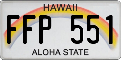 HI license plate FFP551