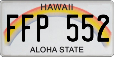 HI license plate FFP552