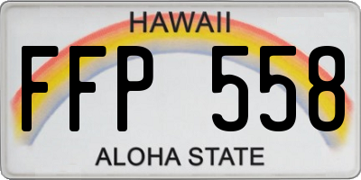 HI license plate FFP558