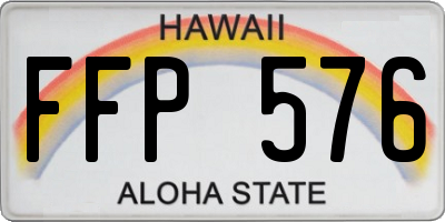 HI license plate FFP576