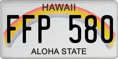 HI license plate FFP580
