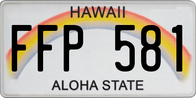 HI license plate FFP581