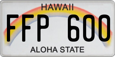 HI license plate FFP600