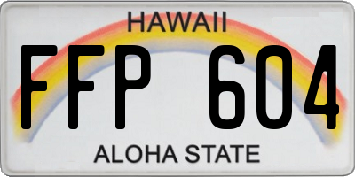 HI license plate FFP604