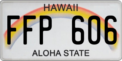 HI license plate FFP606
