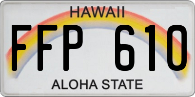 HI license plate FFP610