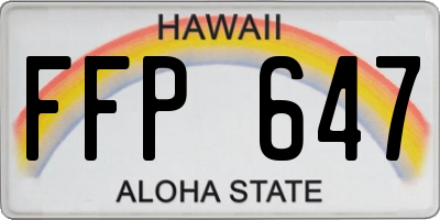 HI license plate FFP647