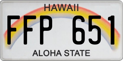 HI license plate FFP651