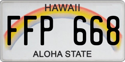 HI license plate FFP668
