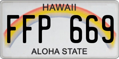 HI license plate FFP669