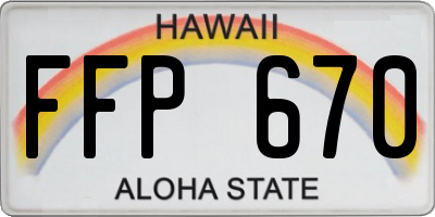 HI license plate FFP670