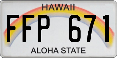 HI license plate FFP671