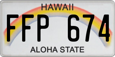 HI license plate FFP674
