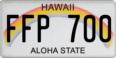 HI license plate FFP700