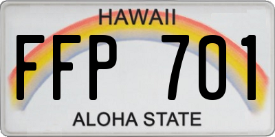 HI license plate FFP701