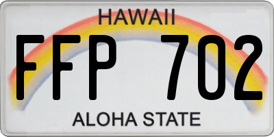 HI license plate FFP702