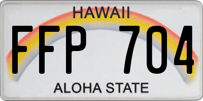 HI license plate FFP704