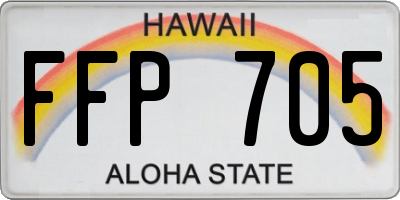 HI license plate FFP705